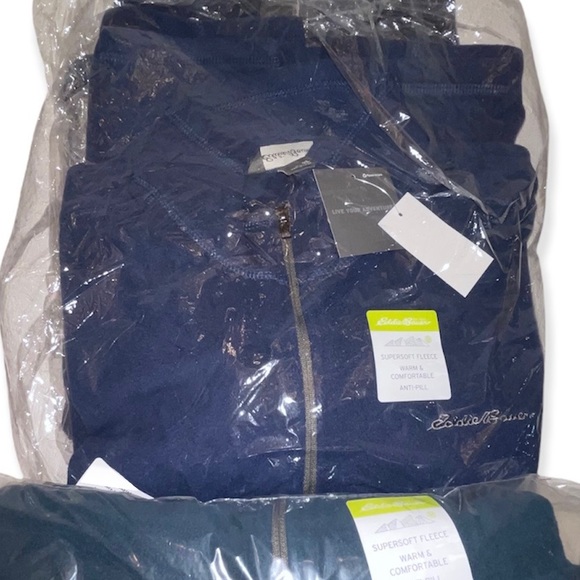 EDDIE BAUER Venture Sweatshirt Indigo Quarter Zip Fleece Pullover Jacket - Picture 5 of 8